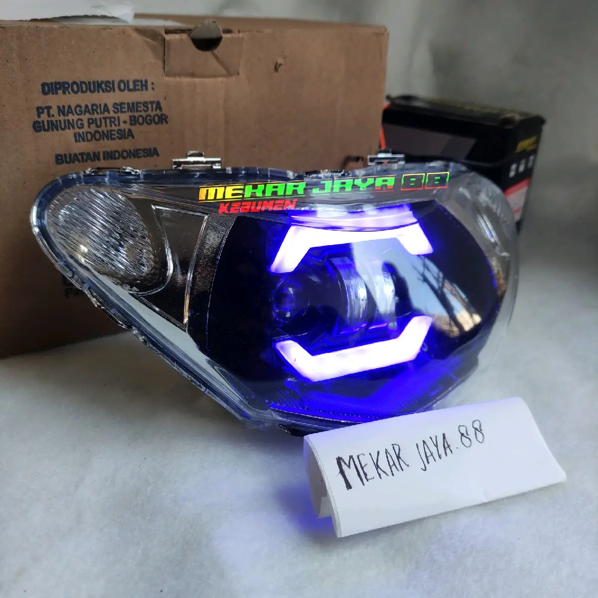 LAMPU DEPAN MIO NEW SMILE ALIS 2LENSA TEMBAK SUPER TERANG