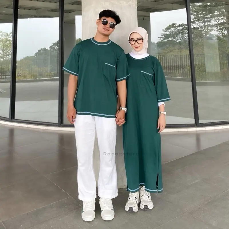 Dress Kaos Licia Couple T-Shirt Katun Combed Jahitan Luar Soft Distro Baju Oversize