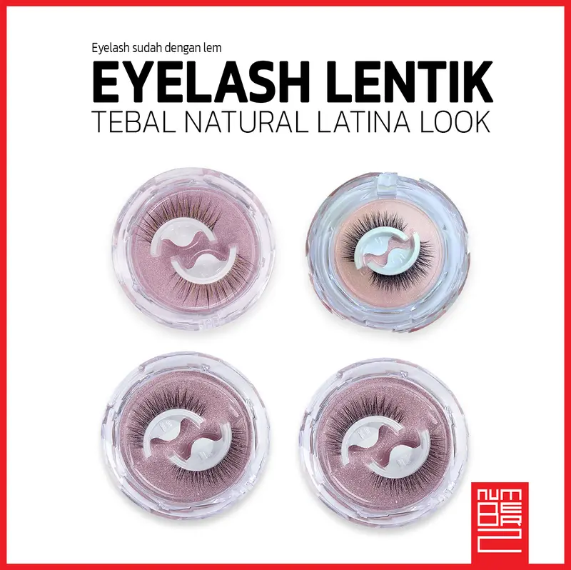 Eyelash extensions bulu mata palsu dengan lem free glue perekat 3D magnetic langsung tempel untuk natural Latina cosplay ala korea look cetar 0