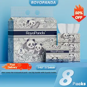 【8 PACK】TISU WAJAH VIRAL! ROYO PANDA 4 Lapis Motif Panda Gemesh - Lembut Banget! Cocok Buat Souvenir Nikah & Bingkisan Event tisu