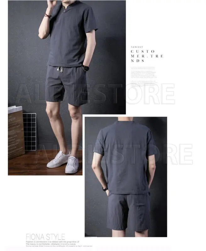 Baju Set Pakaian Pria Celana Pendek Hitam Polos Setelan Amond Kaos dan Celana Distro 5