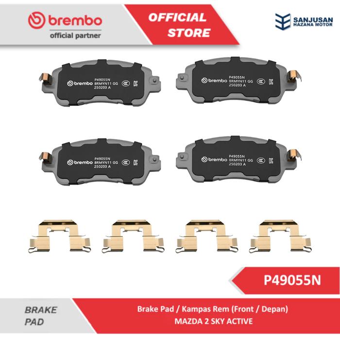Gambar Brake Pad Front / Kampas Rem Depan Brembo Mazda 2 Skyactive - P49055N dari BREMBO PARTNER INDONESIA Kota Administrasi Jakarta Pusat Tokopedia