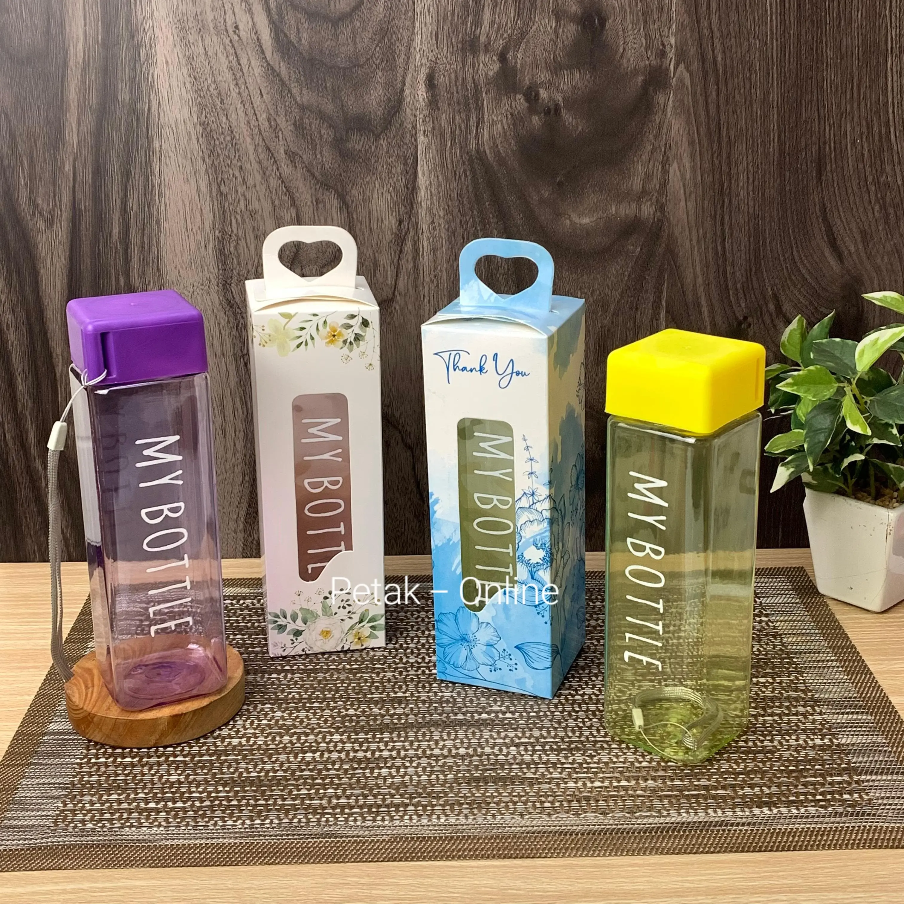 My Bottle Kotak/ Botol Minum Plastik 500 ml Kemasan Box Tenteng Motif Cantik