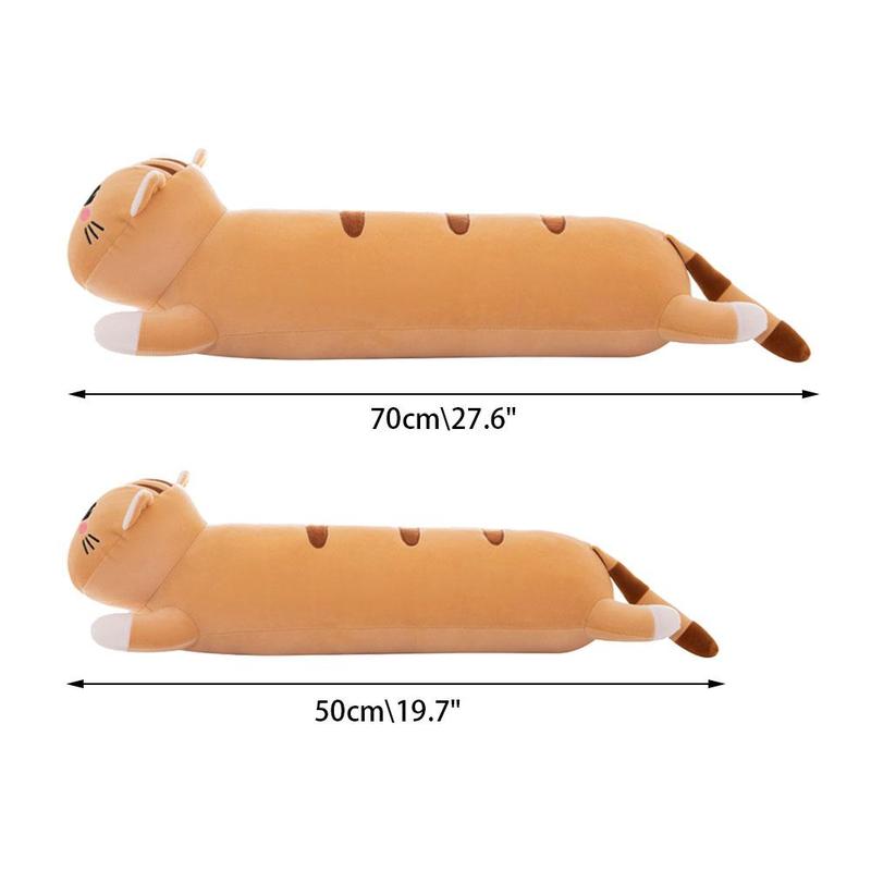 Product Introduction of Bantal kucing panjang kartun lucu untuk kanak-kanak, mainan anime lembut, kusyen sumbat, mainan comel, W5S3 25