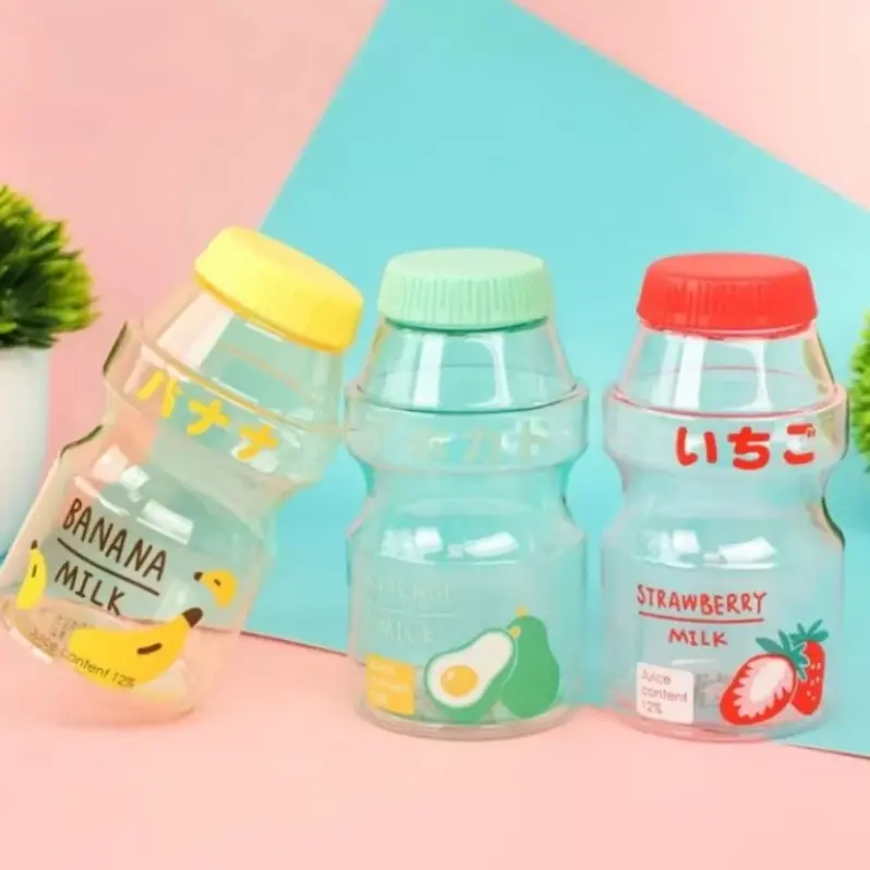 BOTOL MINUM LUCU AESTHETIC PLASTIK BENTUK YA KUL FREE BPA (BISA COD) Bottles Water Kitchenware 3