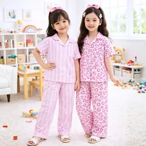 Baju Anak -  Piyama Anak Perempuan Saharani Motif Lucu Kekinian / Setelan Baju Tidur Anak Perempuan Lengan Pendek Celana Panjang Terlaris