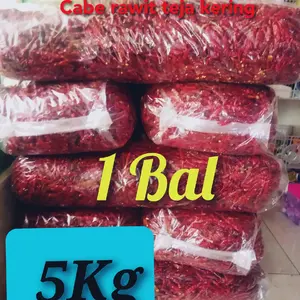 5KG CABE RAWIT TEJA KERING SUPER PEDAS UNTUK BUMBU DLL. 1BAL ISI 5KG Merah cabai halal