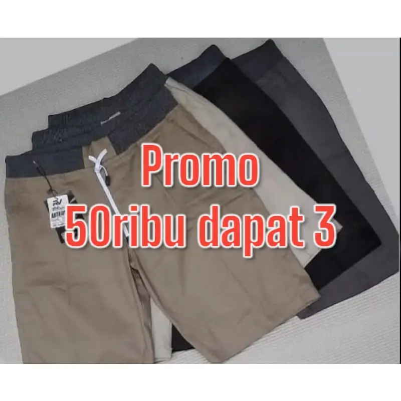 [Paket Murah] 50ribu dapat 3 Celana Pendek Pria Celana Chinos Pria Murah Karet Nyaman Shorts Twill Distro Santai Katun Keren Casual Rib Dewasa Tebal Surfing Boxer Combed Melar 0