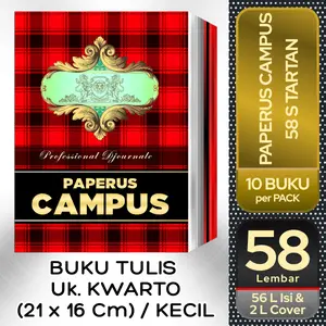 BUKU TULIS Uk. KWARTO (21 X 16 CM) / KECIL / PENDEK 58 LEMBAR MEREK PAPERUS / BUKU TULIS MURAH BERKUALITAS
