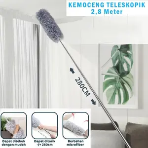 COD Kemoceng Panjang Teleskopik Tarik Tekuk Multifungsi 280 cm Microfiber
