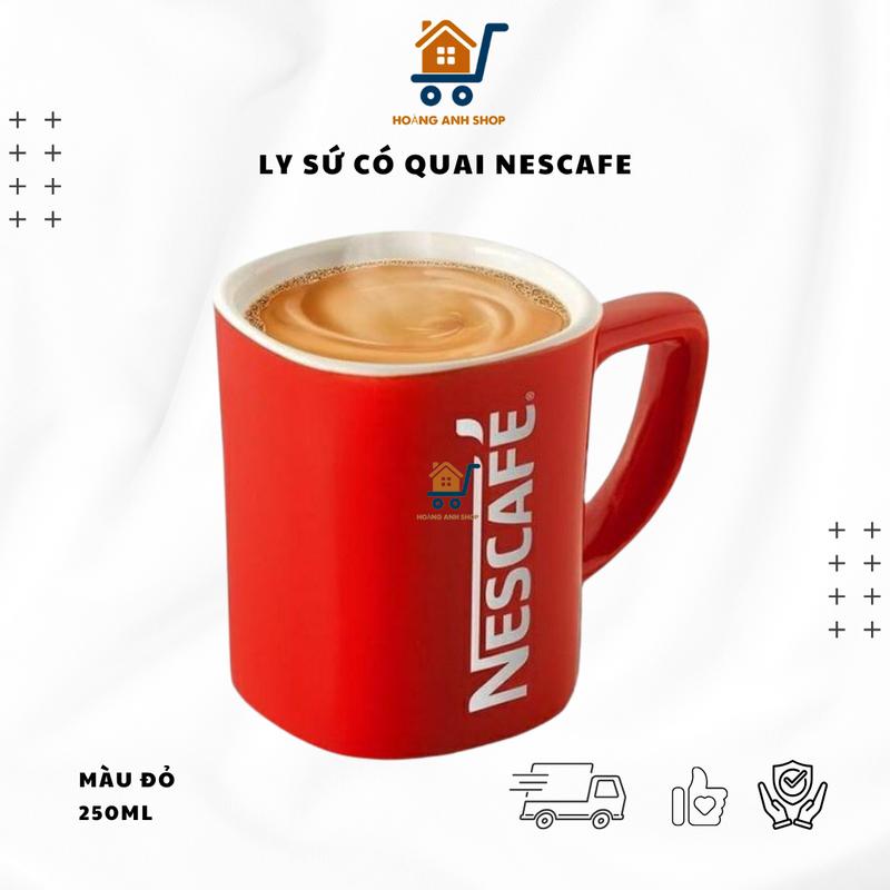 Ly Sứ Có Quai Nescafe Đỏ 250ml Ly Uống Cafe Sứ Tráng Men Cao Cấp An Toàn Sang Trọng Tiện Lợi