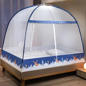 Kelambu/Kelambu Tenda / Kelambu Lipat/kelambu tidur Kelambu Anti Nyamuk, Kelambu Bayi 180CM/200CM/kelambu lipat jumbo untuk dewasa/kelambu tidur tebal dan kuat/klambu tempat tidur jumbo 200x200/slambu anti nyamuk Biru