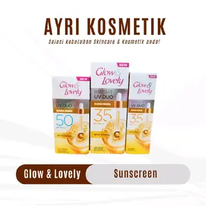 Glow & Lovely Bright UV Duo Sunscreen SPF 50 PA++++ & SPF 35 PA+++ dengan Vitamin C Ringan Tidak Lengket No white cast
