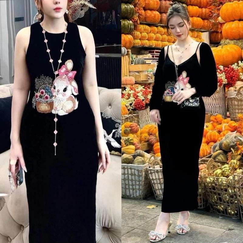 Váy nhung _ Thỏ Nơ (Trần Hồng store)