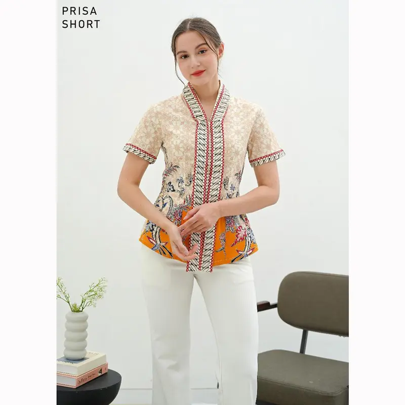 Evercloth Prisa Blouse Wanita Atasan Wanita Blouse Kutubaru Batik 6