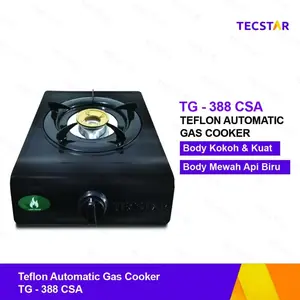 Kompor Gas Tecstar 1 Tungku Teflon TGS-388 CSA SNI Api Biru variasi regulator set selang