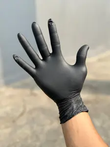 10PCS Nitrile Gloves HITAM S-M-L-XL Sarung Tangan Pelindung Tangguh Waterproof and Oil Proof Menebal Dan Tidak Mudah Pecah