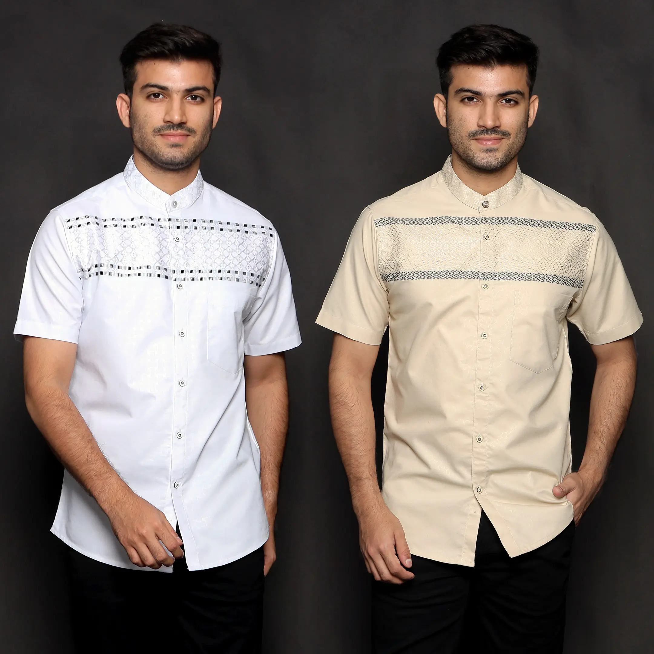 Casella Baju Koko Pria Lengan Pendek Premium Horizontal Emboss Rayyan Edition