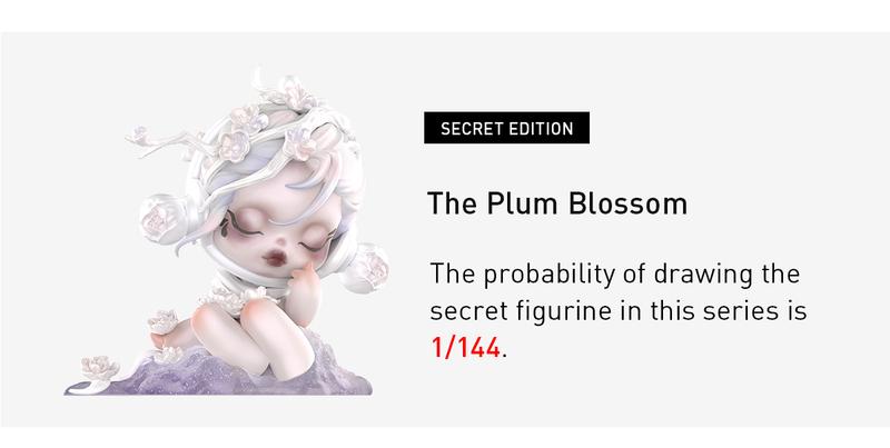 Product Introduction of POP MART，SKULLPANDA The Ink Plum Blossom Series Figures Blind Box, Mystery Box, Collection Toy, Action Figure, Popular Gift，Collectible Figure, Decoration 1