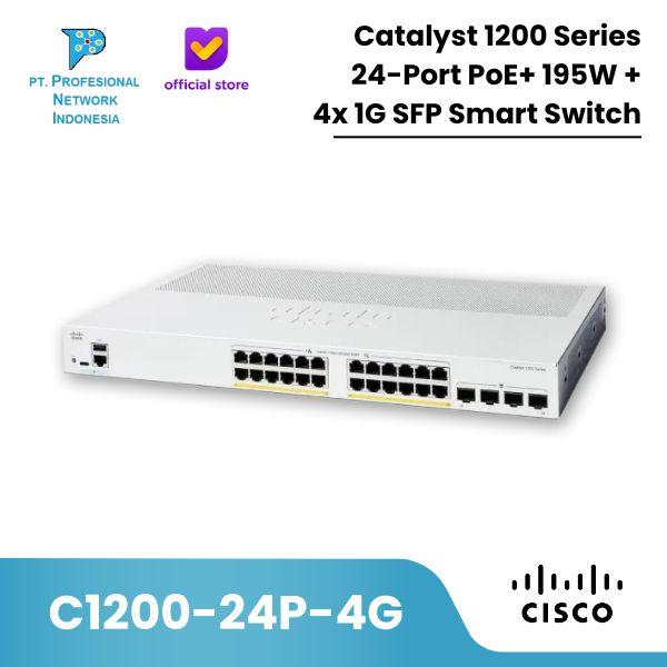 Promo Cisco Catalyst 1200 Series C1200-24P-4G Smart Switch 24-Port
