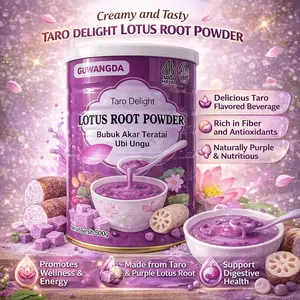 GUWANGDA Oufen Lotus Root Powder Bubuk Akar Teratai Ubi Ungu Almond 500g Minuman Manis Kurma Merah Rendah Gula BPOM Halal