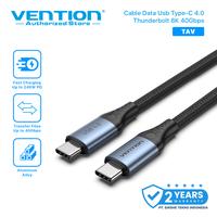 Gambar Vention Kabel Data Usb Type C to C 4.0 Thunderbolt 8K 40Gbps Briaded Premium Grade High Speed Cable Wire dari Vention Authorized Store Kota Administrasi Jakarta Barat 3 Tokopedia