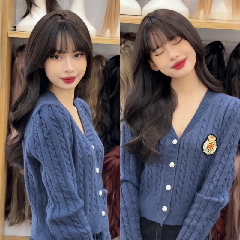  DJ- 10 tóc giả nguyên đầu nữ xoăn lơi 58cm Wig 