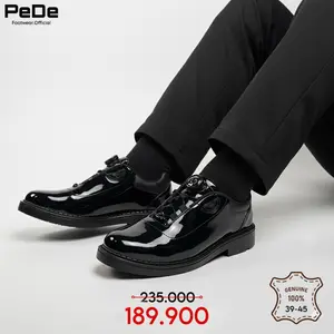 Sepatu PDH Tali Putar Pria | Sepatu Kerja Hitam Anti Ribet
