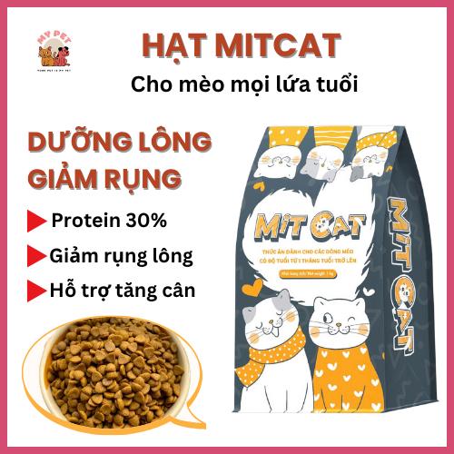  Hạt cho mèo MITCAT - Dầu cá hỗ trợ mèo giảm rụng lông túi SEAL 1kg vị cá ngừ cho mèo mọi lứa tuổi 