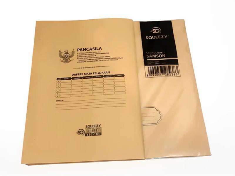 Product Introduction of Harga Grosir (1packs/20Lbr ) Sampul Buku Coklat SAMSON Dan Plastik Mika BOXY UK Buku Campus 17