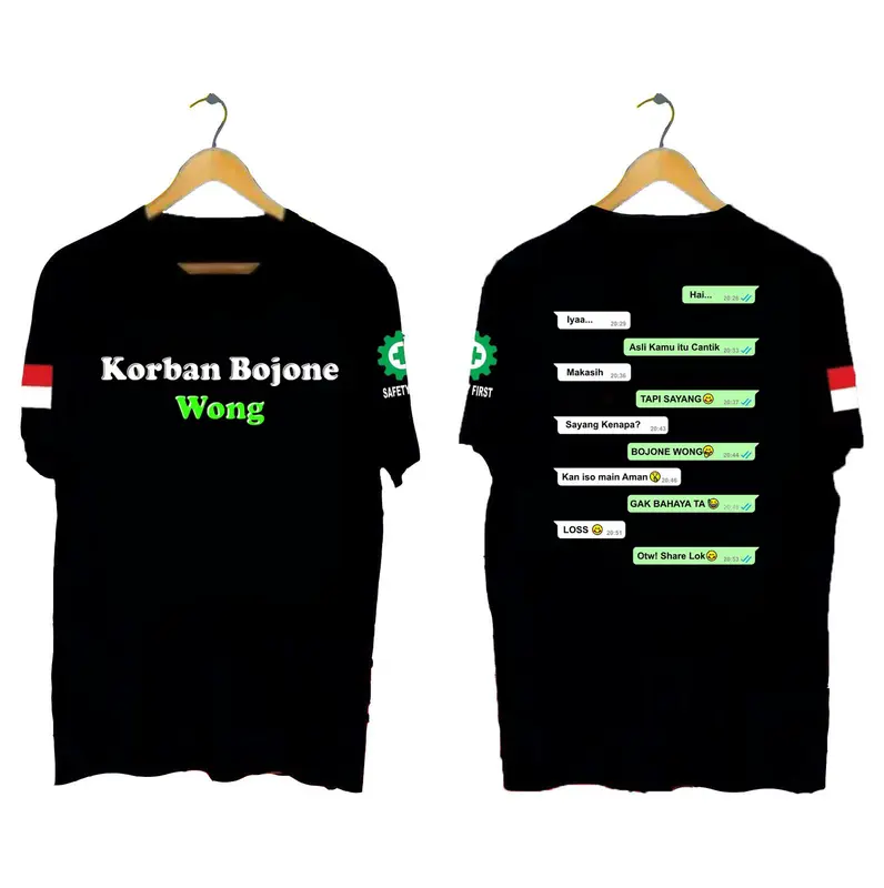 KAOS PRIA KORBAN BOJONE WONG | SIMPLE, DINAMIS, DAN MEMBERIKAN KESAN KASUAL Combed Distro xxxl xl unsiex sesuai gambar 0