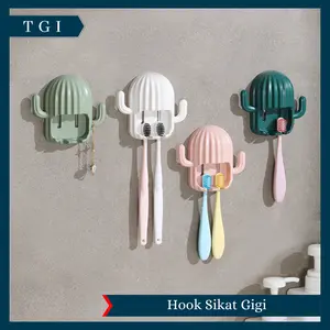 TGI - GANTUNGAN TEMPEL TEMPAT SIKAT GIGI KAKTUS | RAK SIKAT GIGI SERBAGUNA | GANTUNGAN TEMPEL MOTIF KAKTUS TEMPAT SIKAT GIGI MOTIF KAKTUS