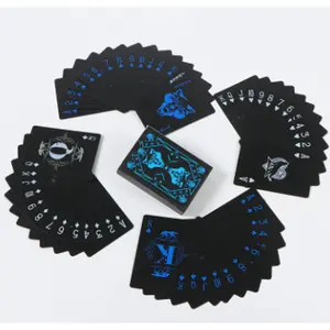 Kartu Remi Poker WARNA SOLID Black Hitam Hologram Foil Waterproof anti air Premium Awet Viral Murah Licin Berkualitas Tahan Lama