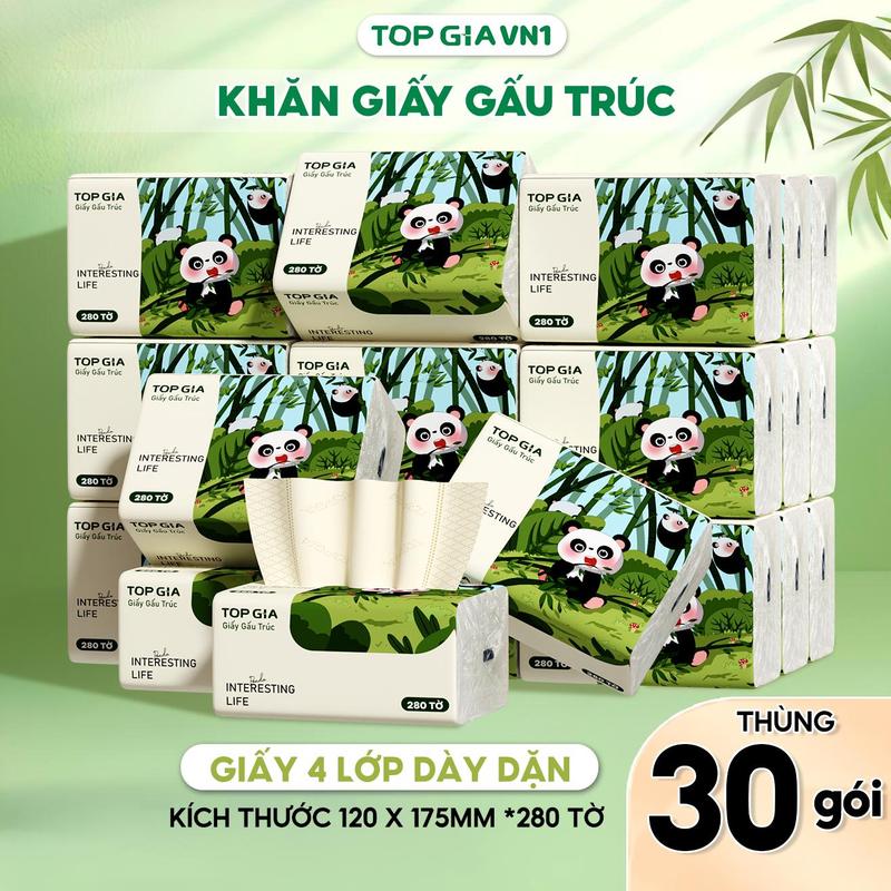 (FLASH SALE 99K) Thùng 25 GÓI Khăn Giấy Ăn Rút Gấu Trúc Bản Cao Cấp Mềm Mịn Dày Dặn 4 Lớp, Giấy Ăn Top Gia Tiện Lợi Thành Phần Bột Tre Tự Nhiên, Không Bị Mủn, An Toàn Cho Da Khăn giấy khăn ăn - ĐẠT QUY CHUẨN CỦA BỘ CÔNG THƯƠNG(TG66)