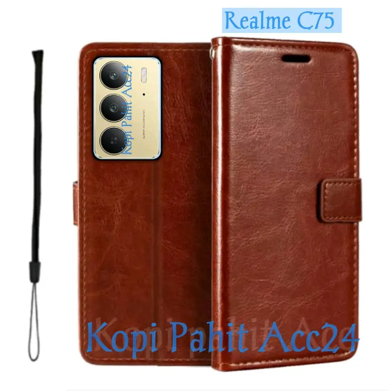 Case Untuk Hp Realme C75 Flip Cover Wallet Sarung Hp Casing Dompet Flip Magnet 1