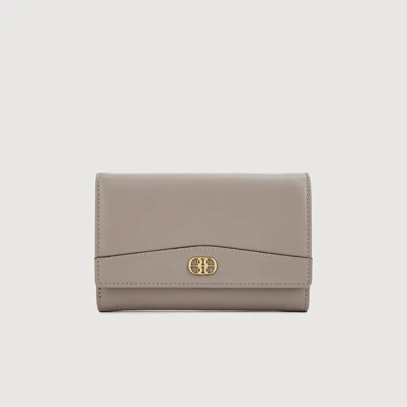 Bonia Walnut Semplice Trifold Short Wallet Dompet Pendek Tiga