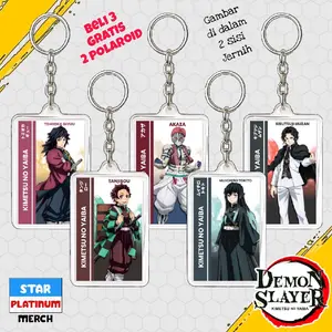 Gantungan Kunci Keychain Kimetsu no Yaiba - Keychain Demon Slayer - Ganci Anime - Gantungan Kunci Kamado Tanjirou - Muichiro Tokito - Tomioka Giyuu - Akaza - Kibutsuji Muzan