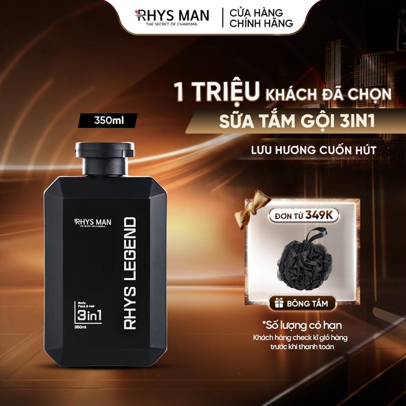 Sữa Tắm Gội Cho Nam Hương Nước Hoa Pháp 3in1 Rhys Legend 350ml