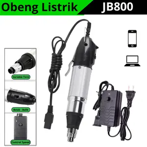 AMRShop17 Obeng Listrik JB800 Otomatis Bolak Balik dengan Bonus 2 Obeng Torsi Variable Torst BolaK-Balik Speed Control 220V