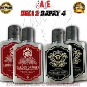 BELI 1 DAPAT 4 P4RFUM AURA GARDEN[ SPESIAL - ] BUNDLING GARDEN OF ROSES DAN DIVA | PARFUM AURA WANITA Wangi Botol Leher Tangan Tahan lama