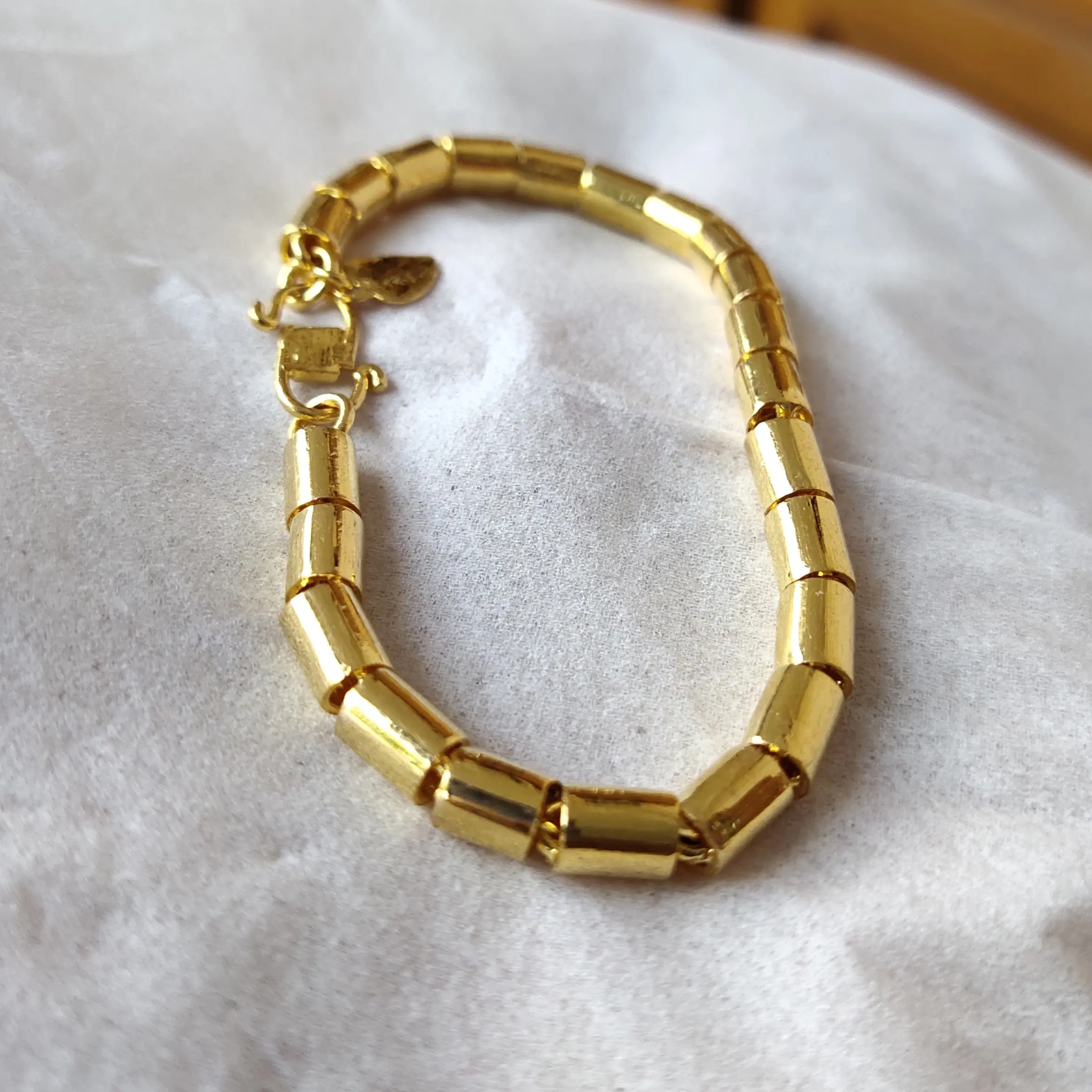 Gelang Bambu Polos Lapis Emas Kuning 24k Goldplated