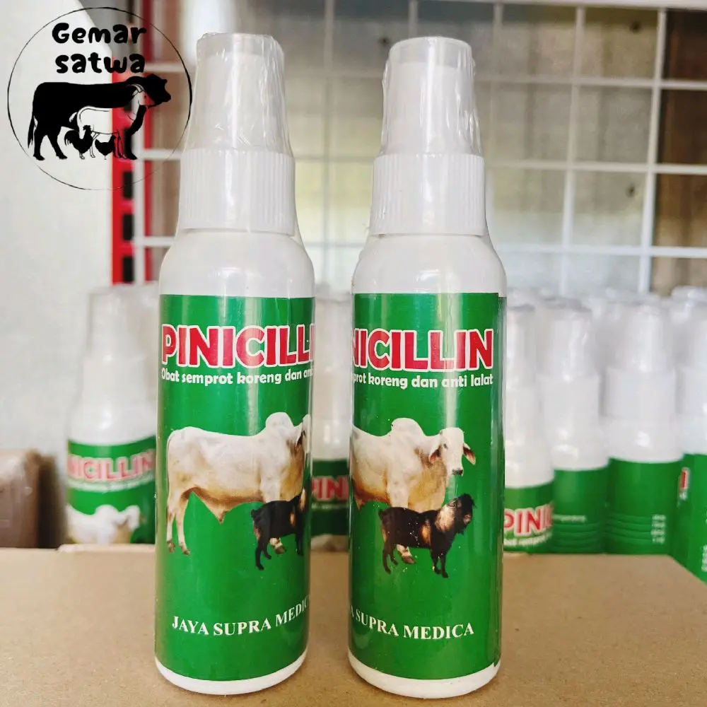 Pinicilin spray 100 ml Obat semprot koreng kudis untuk hewan ternak sapi kambing domba kerbau dan anti lalat