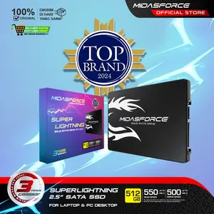 SSD 512GB Midasforce Superlightning SATA 3 6GB/s untuk Laptop dan PC SATA III Internal Storage pengganti Hdd ssd  laptop