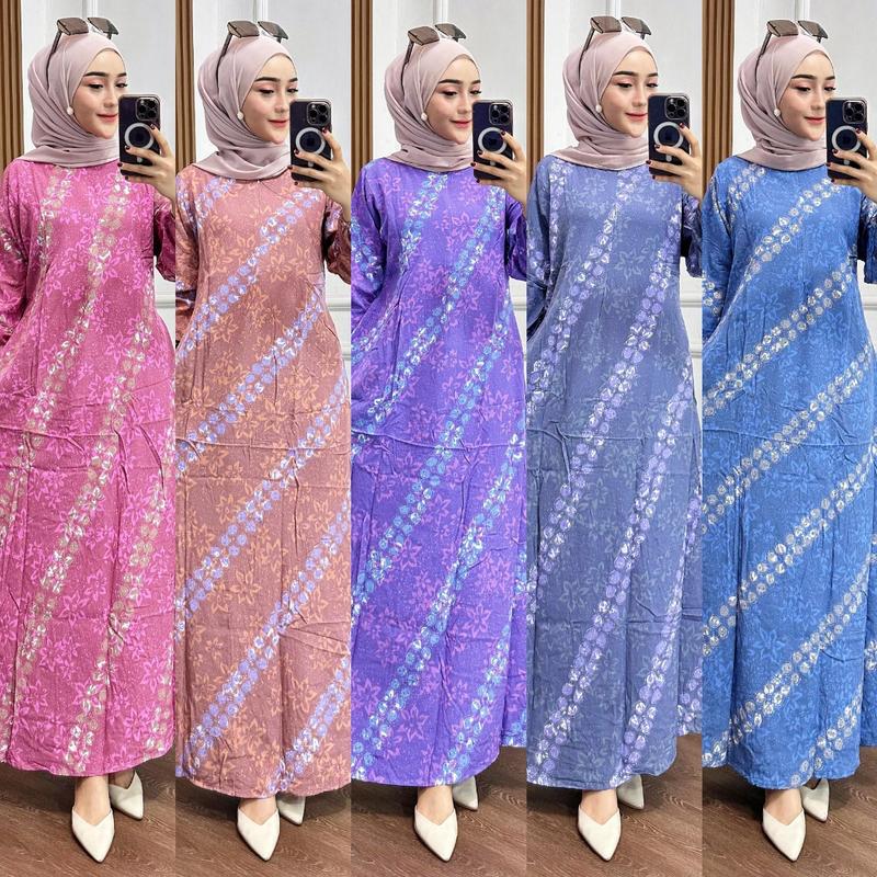 Product Introduction of Gamis Cap - Batik Multi Colour Bahan Rayon Super Jumbo Gamis Kekinian By Batik Cincaro muslim Wanita gaun lebaran kaftan crinkle maxi satin twill vanya hitam 《m》 • black baju brokat kondangan 2024 exclusive Premium 33