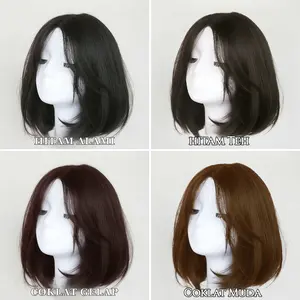 Wig wanita full kepala/wig rambut pendek/wig natural wanita/wig rambut pendek wanita/wig tanpa poni/wig korean style/rambut palsu wanita full kepala/wig sebahu tanpa poni/wig pendek/bob wig