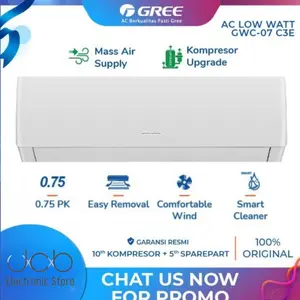 GREE AC 3/4PK DELUXE LOW WATT 07C3E 3/4PK Berikut Pasang
