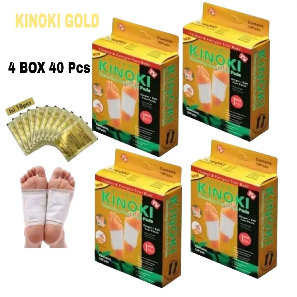 Grosiran Kosmetik PROMO Paket 4 Box Kinoki Gold Detok Foot Pads Koyo Kaki Ginger Patch Hand