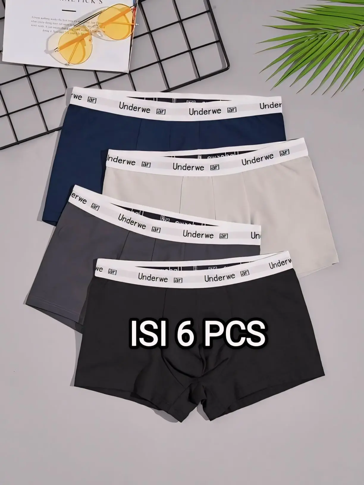 ISI 3 sampai 6 PCS Celana Dalam Pria Boxer Spandex Cool Silk yng Lagi Viral Hitam Katun Lembut Nyaman Polyester Pendek M Seamless briefs