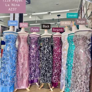 Tile Payet La Nina AZ37 (Lebar 1.3M - Cocok Untuk Acara Dengan Tema Glamour/Wedding Dress) Kebaya