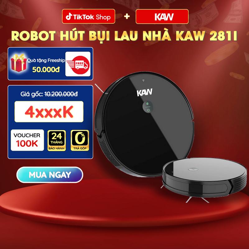 ROBOT Hút Bụi Lau Nhà Thông Minh Chính Hãng KAW, Lực Hút 3200PA, Pin 5200mAh,…